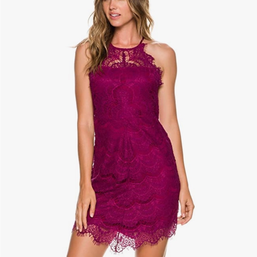 Free People Intimately She's Got It Lace Sleeveless Slip Bodycon Dress Plum sz S
